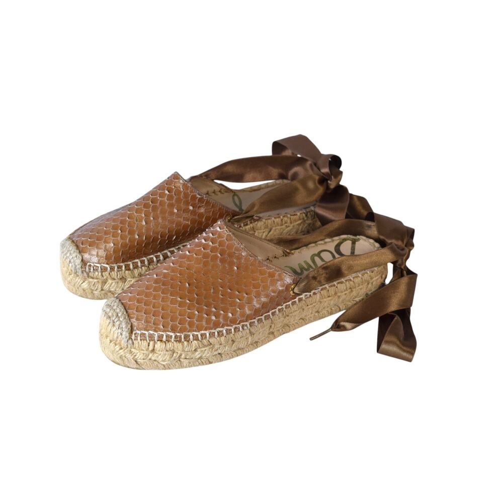 Sam Edelman Brown Leather Lace Up Espadrilles EU 37 (US 7)